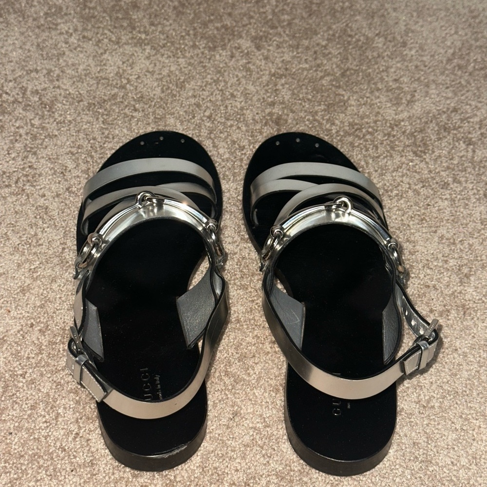 Silver Strappy Gucci Sandals - Picture 4 of 8